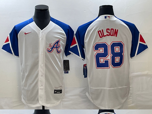 Men/Women/Youth Atlanta Braves Matt Olson #28 baseball Jerseys