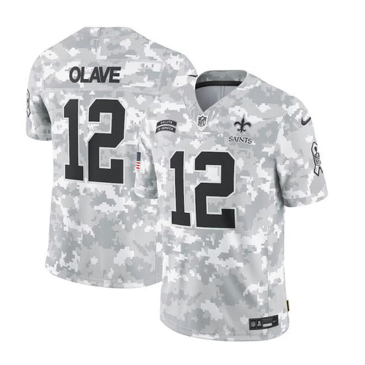 men/women/kids New Orleans Saints Chris Olave No.12 2024 Salute To Service Jersey