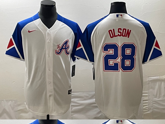 Men/Women/Youth Atlanta Braves Matt Olson #28 baseball Jerseys