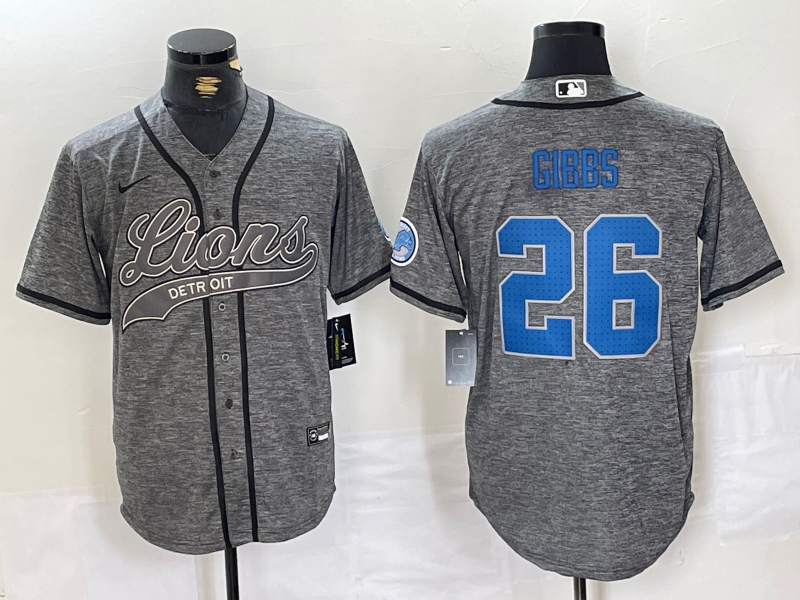 men/women/kids Detroit Lions  Jahmyr Gibbs NO.26 baseball Jerseys