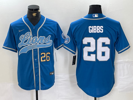 men/women/kids Detroit Lions  Jahmyr Gibbs NO.26 baseball Jerseys