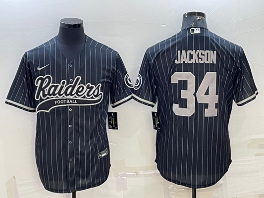 Adult ‎Oakland Raiders Bo Jackson NO.34 Football Jerseys