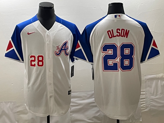 Men/Women/Youth Atlanta Braves Matt Olson #28 baseball Jerseys