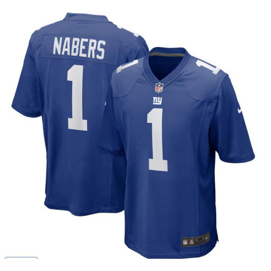 New Season Adult New York Giants Malik Nabers NO.1 Football Jerseys