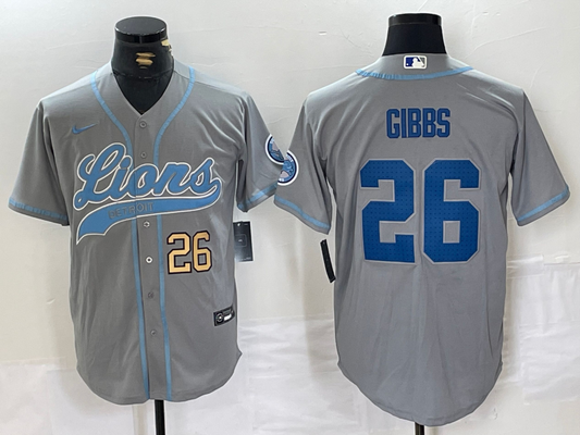 men/women/kids Detroit Lions  Jahmyr Gibbs NO.26 baseball Jerseys