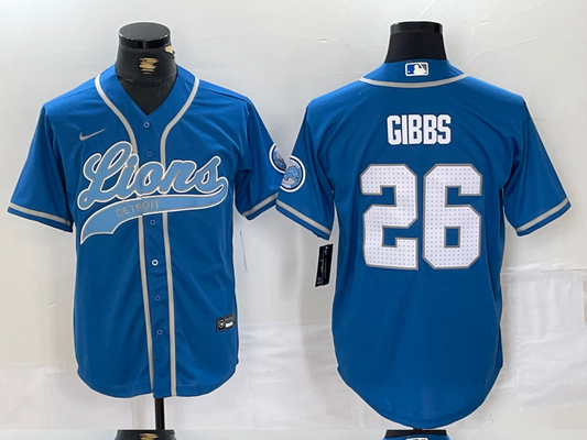 men/women/kids Detroit Lions  Jahmyr Gibbs NO.26 baseball Jerseys