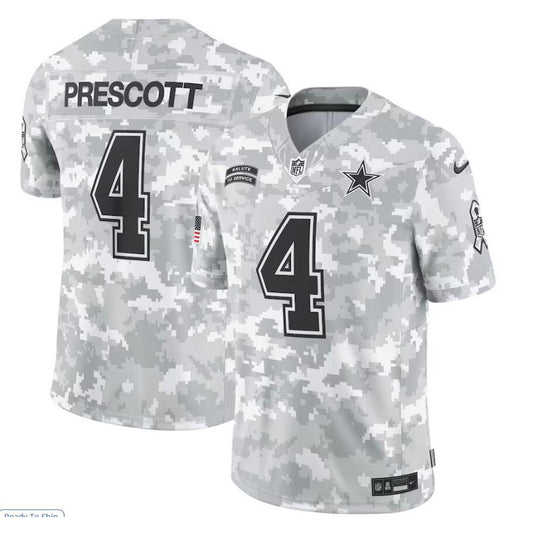 men/women/kids Dallas Cowboys Dak Prescott No.4 2024 Salute To Service Jersey