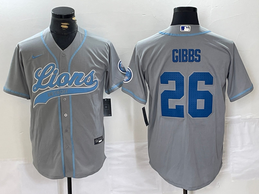 men/women/kids Detroit Lions  Jahmyr Gibbs NO.26 baseball Jerseys