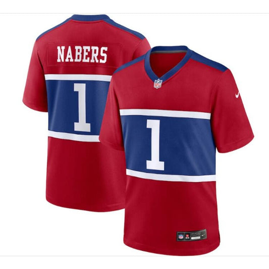 New Season Adult New York Giants Malik Nabers NO.1 Football Jerseys