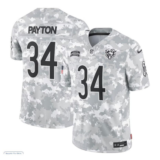 men/women/kids Chicago Bears Walter Payton No.34 2024 Salute To Service Jersey