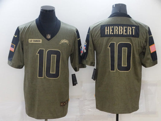 Adult Los Angeles Chargers Justin Herbert NO.10 Football Jerseys