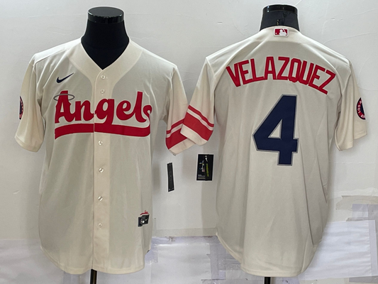 Men/Women/Youth Los Angeles Angels  Andrew Velazquez #4 baseball Jerseys