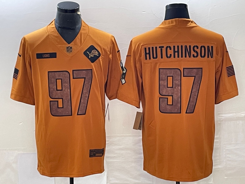 Adult Detroit Lions Aidan Hutchinson NO.97 Football Jerseys