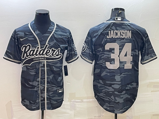 Adult ‎Oakland Raiders Bo Jackson NO.34 Football Jerseys